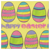Happy Paast Basket Painted Egg Hunt Eggs Stof (Close Up)