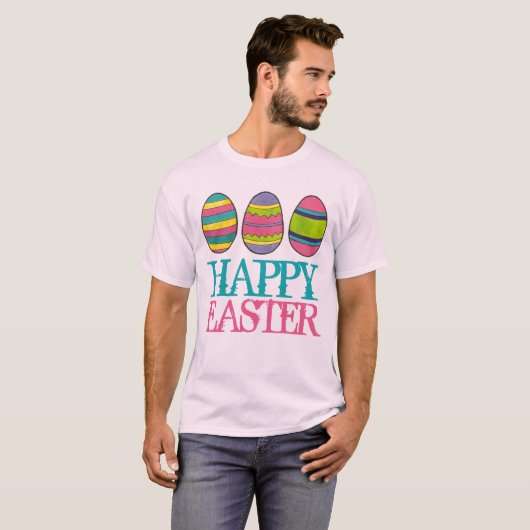 Happy Paast Basket Painted Egg Hunt Eggs T-shirt (Voorkant volledig)