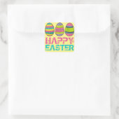 Happy Paast Basket Painted Egg Hunt Eggs Vierkante Sticker (Tas)