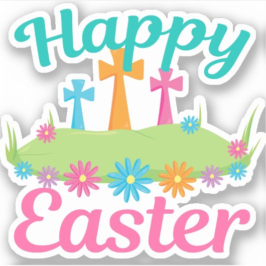 Happy Paast Beauful Religious Sticker (Voorkant)