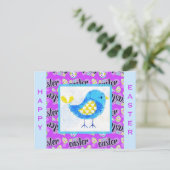 Happy Paast Blue Chick Briefkaart (Staand voorkant)