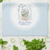 Happy Paast Bunny Basket Theedoek (Gevouwen)