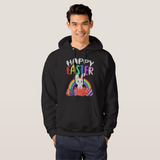 Happy Paast Bunny Colorful Eggs Children Hoodie (Voorkant volledig)