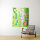 Happy Paast Bunny Easter Easter Easter Basket Wandkleed (In situ)