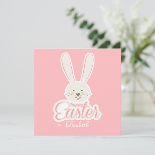 Happy Paast Bunny Easter Eggs Hunt Party Feestdagenkaart (Staand voorkant)