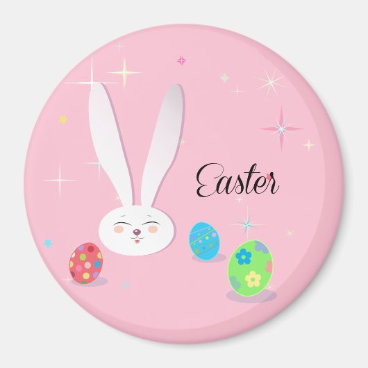 Happy Paast Bunny Easter Eggs Hunt Party Magneet (Voorkant)