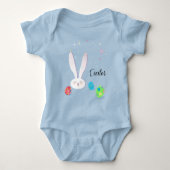 Happy Paast Bunny Easter Eggs Hunt Party Romper (Voorkant)