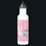 Happy Paast Bunny Easter Eggs Hunt Party Waterfles<br><div class="desc">Vrolijke Paasvakantie! Cute Bunny Holiday Round Shortbrood Cookie,  Rabbit and Easter Eggs Hunt,  Easter Brunch,  Illustration Kinder Party Decorative Cartoon Graphic Design for Home > Kitchen & Dining > Drinkware > Waterflessen & Travel Mugs. Paasdag,  Baby,  meisje,  Kinder partij. Minimalistische stijl.</div>