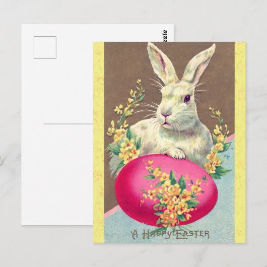  Happy Paast Bunny Rabbit Egg Briefkaart (Voorkant / Achterkant)