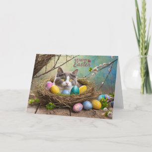 Happy Paast Cat Feestdagen Kaart