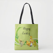 Happy Paast Chicken Egg Greenery Foliage Elegant Tote Bag (Voorkant)