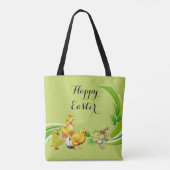 Happy Paast Chicken Egg Greenery Foliage Elegant Tote Bag (Achterkant)