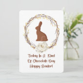 Happy Paast Chocolate Bunny Hartelijk dank Bedankkaart (Staand voorkant)