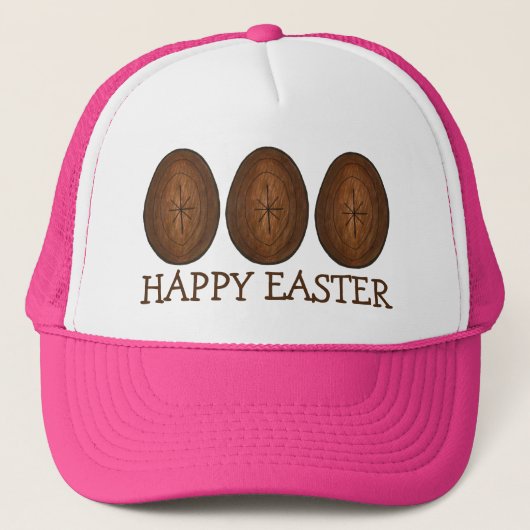 Happy Paast Chocolate Creme Egg Hunt Snoep Trucker Pet (Voorkant)