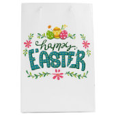 Happy Paast Colorful Easter Eggs Medium Gift Bag Cadeauzakje (Voorkant)