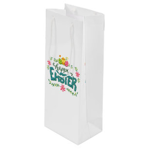 Happy Paast Colorful Easter Eggs Wine Gift Bag Wijn Cadeautas