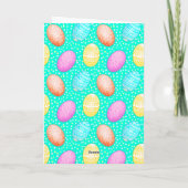 Happy Paast Colorful Egg Pattern Greeting Kaart (Achterkant)
