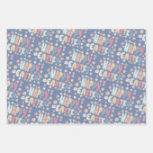 Happy Paast Colorful Modern Stripes Daisies Cute Inpakpapier Vel (Voorkant 2)