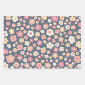 Happy Paast Colorful Modern Stripes Daisies Cute Inpakpapier Vel (Voorkant)