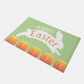 Happy Paast Colorful Tulips & Rabbit Deurmat (Schuin)