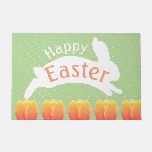 Happy Paast Colorful Tulips & Rabbit Deurmat (Voorkant)