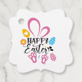 Happy Paast Cute Bunny met paaseieren Bedankjes Labels