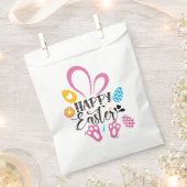 Happy Paast Cute Bunny met paaseieren Bedankzakje (Geknipt)