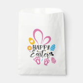 Happy Paast Cute Bunny met paaseieren Bedankzakje (Voorkant)