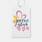 Happy Paast Cute Bunny met paaseieren Cadeaulabel (Voorkant)