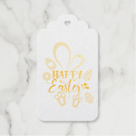 Happy Paast Cute Bunny met paaseieren Cadeaulabels