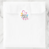 Happy Paast Cute Bunny met paaseieren Ronde Sticker (Tas)