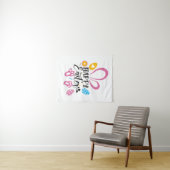 Happy Paast Cute Bunny met paaseieren Wandkleed (In Situ (horizontaal))