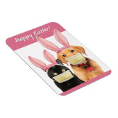 Happy Paast Cute Cat en Dog in Covid Face Mask Magneet (Rechterzijde)