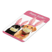 Happy Paast Cute Cat en Dog in Covid Face Mask Magneet (Linkerzijde)