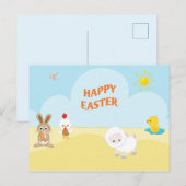 Happy Paast Cute Farm Animals Briefkaart (Voorkant / Achterkant)