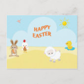 Happy Paast Cute Farm Animals Briefkaart (Voorkant)