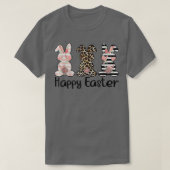 Happy Paast Cute Leopard Bunnies Easter Matching T-shirt (Design voorkant)
