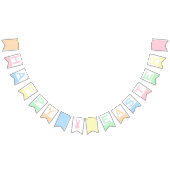 Happy Paast Cute Pastel Vlaggetjes (Alle)