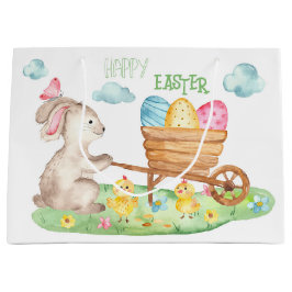 Happy Paast Cute Waterverf Bunny Chicks Eggs Groot Cadeauzakje