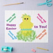 Happy Paast Cute Yellow Blue Chick Greing Tissuepapier (Craft)