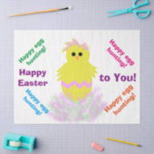Happy Paast Cute Yellow Pink Chick Greing Tissuepapier (Craft)