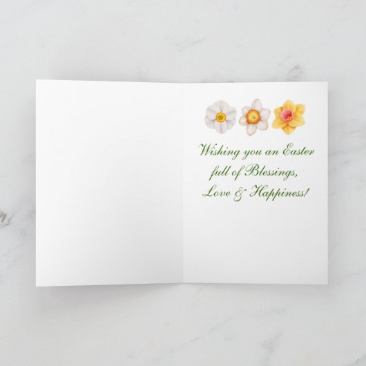 Happy Paast Daffodils Kaart (Binnen)