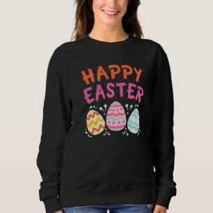 Happy Paast Day Cute Colorful Egg Hunting Women B Trui