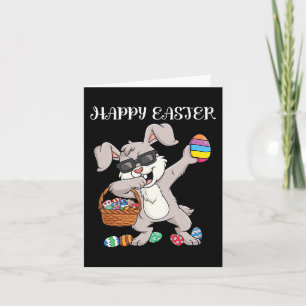 Happy Paast Day Dabbing Rabbit Eggs Toddler Boys Kaart