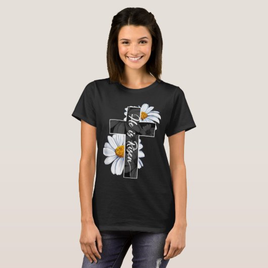 Happy Paast Day Is Jezus Christelijk Kruis T-shirt (Voorkant volledig)