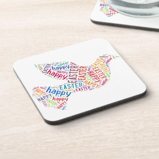 Happy Paast Dove Greep Text Bier Onderzetter (Linkerzijde)