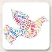 Happy Paast Dove Greep Text Bier Onderzetter (Voorkant)