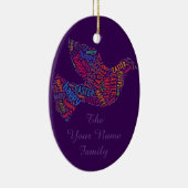 Happy Paast Dove Greep Text Keramisch Ornament (Rechts)