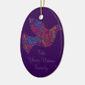 Happy Paast Dove Greep Text Keramisch Ornament (Links)