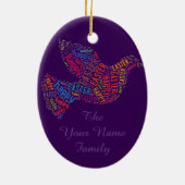 Happy Paast Dove Greep Text Keramisch Ornament (Achterkant)